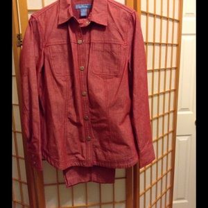 COPY - Hot! Red Denim Pant Set